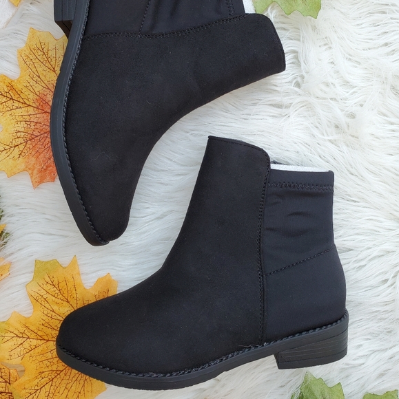 Black Suede Ankle Boots - Picture 2 of 3